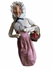 Vintage Byers Choice Ltd Carolers Woman With Basket Of Flowers 1991 USA 13” J1 picture