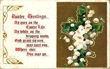 vintage postcard- Easter Greetings. As pure as the Easter Lily posted early 1900 picture