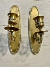 Pair Of Brass Candle Sconces, 8”, Portugal picture