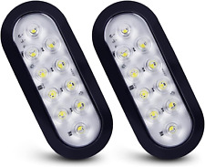 2 Pack LED Trailer Lights,  6 Inch Oval LED Tail Lights White for Car, Boat Trai picture