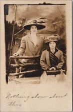 1910 MILWAUKEE Wis. Studio RPPC Postcard Pretty Young Ladies Fashion /Large Hats picture