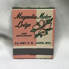 Vintage Magnolia Motor Lodge & Restaurant Matchbook ~ Unstruck ~ Laurel, MS picture