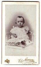Photo Edouard Morren, Louvain, Rue de Namur 39, baby in lace dress on a   picture