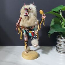 Kachina Hopi Native American Brown Wolf Figurine Doll Signed Gary Largo picture