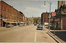 Montpelier Vermont Main Street Scene Old Cars Store Signs Vintage Postcard c1950 picture