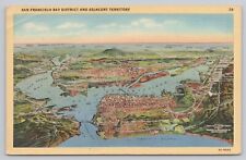 San Francisco California, Topographical Aerial View, Vintage Postcard picture