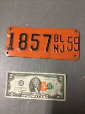 1959 New Jersey Boat License Plate #1857 Motorboat Sailboat Plate #2/2 picture