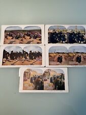 1905 Russian Japanese War Soldiers Stereo View Cards Near Port Arthur Lot Of 5 picture