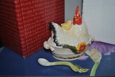 NEW Fitz and Floyd Chanteclair Rooster CONDIMENT Jar w/Spoon Covered Dish BOX 🐔 picture