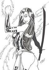 Psylocke Original Art By Manu (9”x12”/A4) - Sexy Comic Pin Up picture