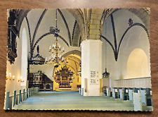Vintage Åhus Ahus Church Interior Sweden Postcard Religious Jesus God Pray P8j6 picture