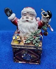Department 56 Bejeweled Collection Jolly Santa Jeweled Trinket Box. picture