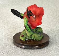 HB001-“Tropical Wonders” Hand Painted  Stunning Crimson Topaz Hummingbird picture