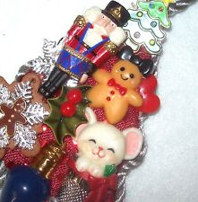 Gingerbread Man Toy Soldier Pin Xmas Toy Tree Ornament Vtg Repurposed Jewelry picture
