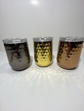 Members Mark Gold Silver & Bronze Hammered Stainless Steel Cups Set Of 3 picture