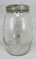 VTG DURAGLAS 1 Gallon PICKLE GLASS JAR with Lid BARREL STYLE Marked  7 - 5 / 9 picture