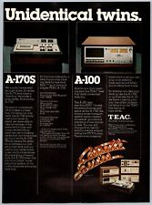 TEAC A-170S A-100 Cassette Series Vintage July, 1977 Full Page Print Ad picture