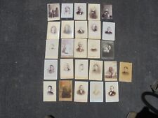 Lot of 26 Vintage Cabinet Photo Victorian Men Women family Portrait group picture