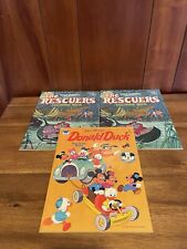 Walt Disney vintage coloring book lot of 3 Donald Duck Rescuers x 2 unused picture