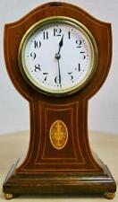 Antique French 8 Day Solid Mahogany Shield Balloon Style Timepiece Mantel Clock picture