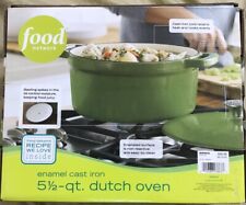 Food Network 5 1/2 Quart Enamel Cast Iron Dutch Oven, Apple Green.  NIB  Unused picture