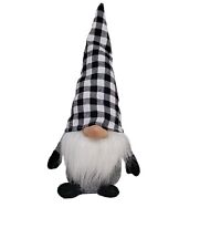 Gnome Posesble Arms Weighted Bottom Easy Standing Black White Buffalo Check Hat picture
