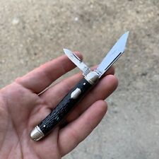 VTG Imperial Folding Pocket Knife With 2 Steel Blades & Black Aluminum Handle picture