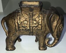 Antique Cast Iron 3” Tall Coin Bank Elephant picture