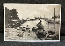 Real Photo Postcard Langelinie & the Little Mermaid, Copenhagen, Denmark c1920's picture