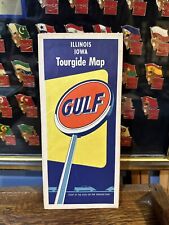 1953 Gulf Road Map: Illinois Iowa USED picture