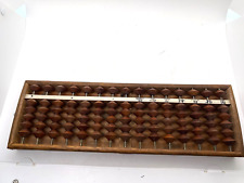 VTG Japanese Wooden Abacus Soroban Signed Math Calculator Brown 15 raws picture