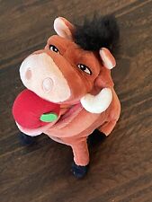 The Lion King Pumbaa with Apple in Mouth Disney Store 7” Plush Stuffed Animal picture