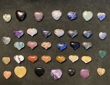 Crystal Heart Carvings Lot 36 Pieces picture
