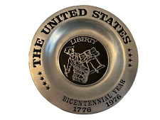 Pewter Plate UNITED STATES BICENTENNIAL 1776-1976 E.W. DRURY Wine Candle Coaster picture