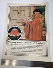 1923 Print Ad Girl Holding A Basketful Of Jello Smiles Simple Frocks 11x14
