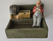 Vintage Made In Japan Man Sitting Next To XXX Barrel Candy Trinket Dish picture