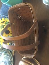 STUNNING JEWEL Longaberger Slanted Basket With Handles  Signed 1999 11x7 x8 picture