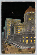 Chicago Illinois Clark Street View Night Posted 2/15/1917 Postcard IL picture