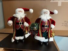 Santa clause with wreath figurine set of two picture