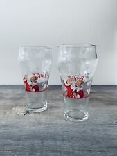 Set of 2 Vintage 1997 Coca-Cola Santa 16 oz Holiday Christmas Drinking Glasses picture