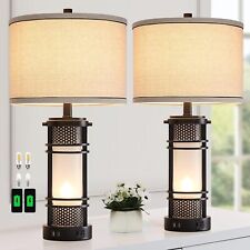 AIEAMPDO Set of 2 Modern Table Lamps for Living Room, Contemporary Black  picture
