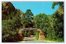 Seven Falls Entrance Gate To Cheyenne Canon Colorado Springs CO Vintage Postcard picture