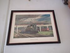 Framed Grif Teller Railroad Train Print Partners In Progress 13x17 picture