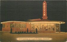 Postcard RPPC 1940s Colorado Pueblo Patti's Drive Inn Night occupation 23-12944 picture