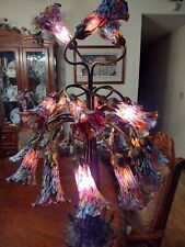 Lamp with Murano Millefiori Hand Blown Glass Art Shades 21-arm Lamp picture