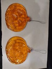 Pair Of Vintage Jack O Lantern Ornaments. B29 picture