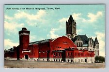 Tacoma WA-Washington, State Armory, Court House, Antique Vintage Postcard picture