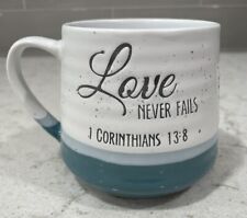 LOVE NEVER FAILS 1 Corinthians 13:8 Mug 2-side Bible Scripture Verse Gift Tag picture