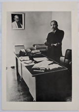 Martin Luther King Jr. at Desk Photograph Portrait Vintage Postcard 4 x 6 Unused picture
