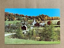 Postcard Village of Waits River Vermont Green Mountains White Church Fall Colors picture